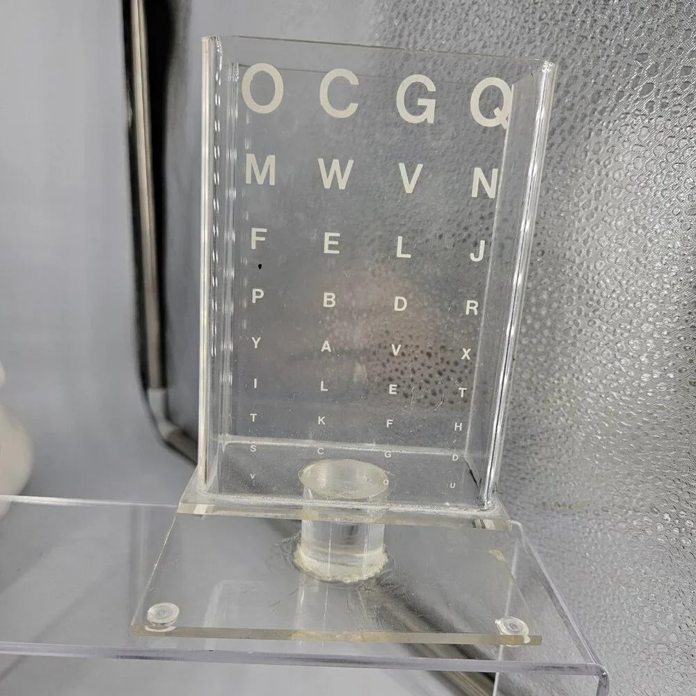 Optometry Eye Chart Clear Acrylic Display Office Stand Cup Holder Vision Testing